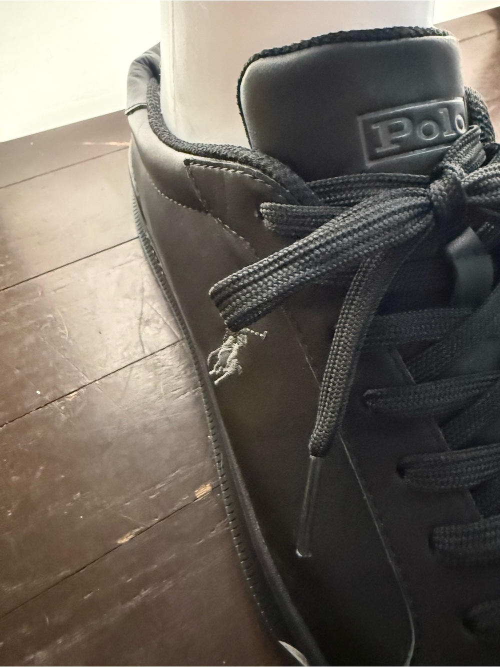 Polo by Ralph Lauren Men’s Black Low-Top Leather Sneaker